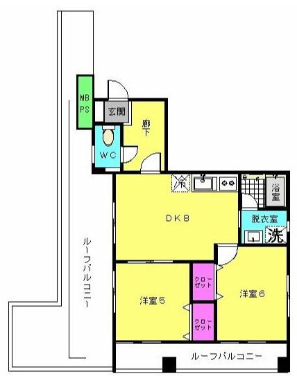 ソフィアN(2DK/5階)の間取り写真
