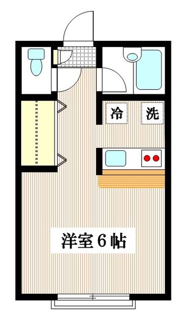 ツインピア(ワンルーム/2階)の間取り写真