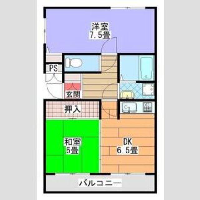 シャトーグロワール(2DK/2階)の間取り写真