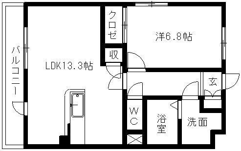 グランストーク天龍川(1LDK/2階)の間取り写真