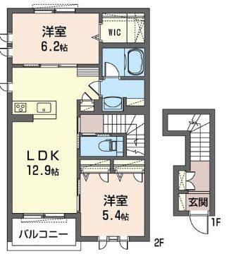 リヴィアス(2LDK/2階)の間取り写真