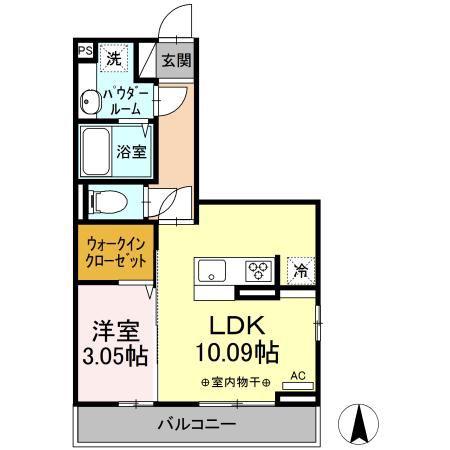 カーサココルン A棟(1LDK/2階)の間取り写真