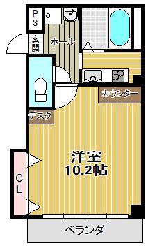 レグルス桜夙川(1K/1階)の間取り写真