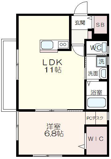 フォレスト三鷹(1LDK/1階)の間取り写真