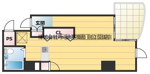 ウェーブイン中津(ワンルーム/4階)の間取り写真