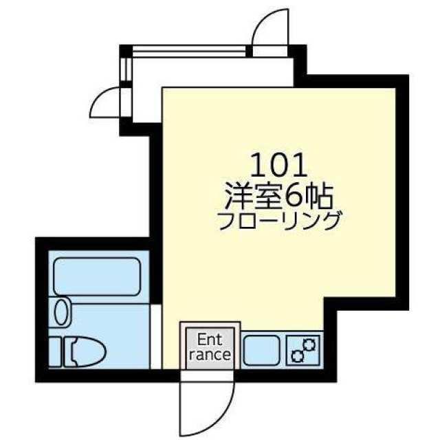 コーポラス三ツ沢(ワンルーム/1階)の間取り写真