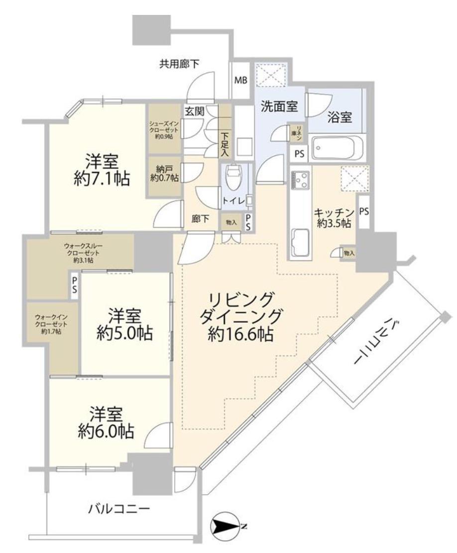 プライムパークス品川シーサイド ザ・タワー(3LDK/29階)の間取り写真