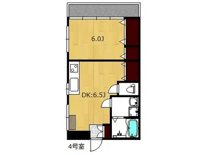 メゾン白楽(1DK/2階)の間取り写真