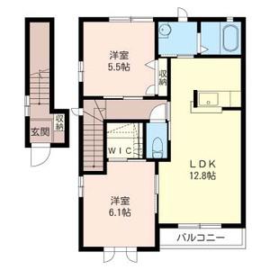 クレールメゾンE(2LDK/2階)の間取り写真