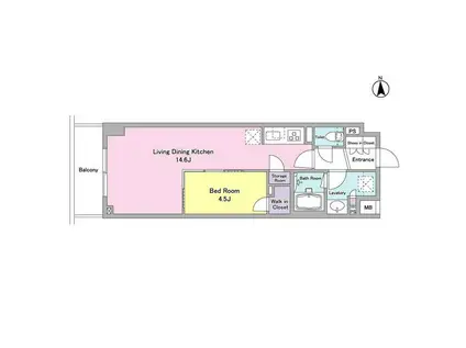 TSレジデンス東川口(1LDK/1階)の間取り写真