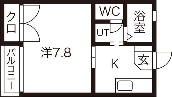 ラフィーネ加賀野(1K/1階)の間取り写真
