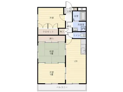 メゾンソレイユ(3LDK/4階)の間取り写真