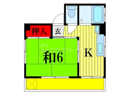 コーポ橋本(1K/3階)の間取り写真