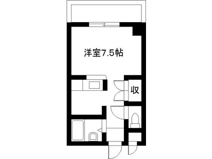 エレガンスメゾン6A(ワンルーム/1階)の間取り写真