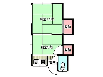 第二古谷荘(1K/2階)の間取り写真