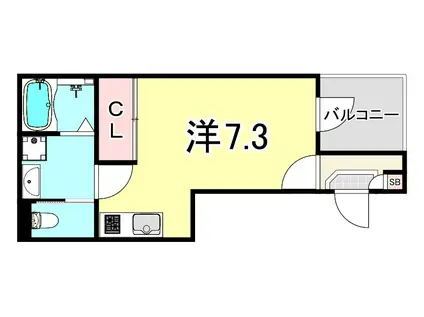 ハーモニーテラス歌島V(ワンルーム/3階)の間取り写真