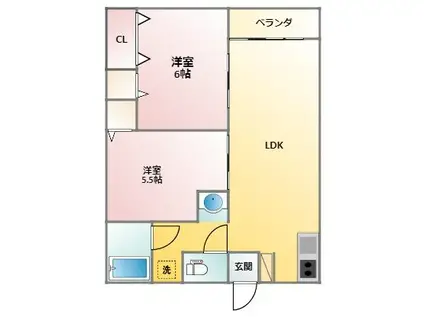 サンシャイン榛名(2LDK/2階)の間取り写真