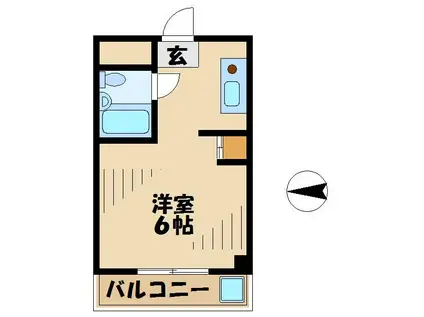 神尾ハイツ(1K/2階)の間取り写真