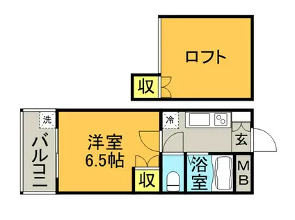 インターファーストビル(1K/3階)の間取り写真