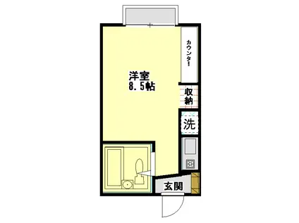 サンハイツ高崎(ワンルーム/4階)の間取り写真