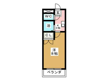 ピディエスTAMAGAKI(1K/2階)の間取り写真