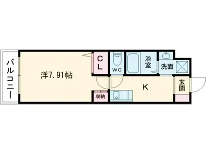 グランドツイン黒崎(1K/8階)の間取り写真