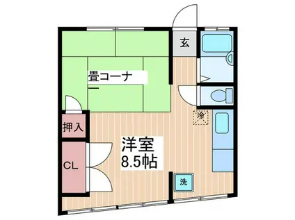 横川商店街ビルB棟(ワンルーム/3階)の間取り写真