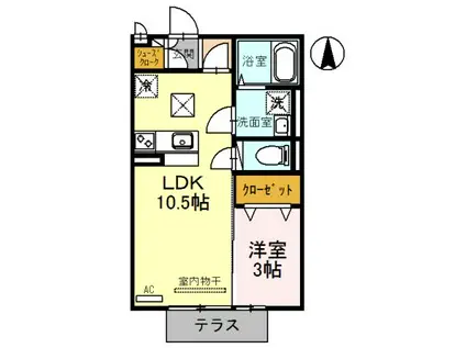 セジュールメゾン(1LDK/1階)の間取り写真