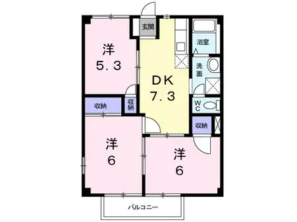 クレッシェンドハイム亮(3DK/1階)の間取り写真