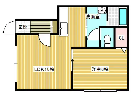 エスペランサ新得I(1LDK/1階)の間取り写真