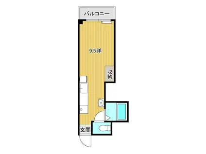 シンデレラキャッスル後田(ワンルーム/2階)の間取り写真