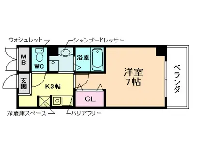 IF西梅田(1K/7階)の間取り写真