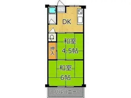 西田マンション(2K/3階)の間取り写真