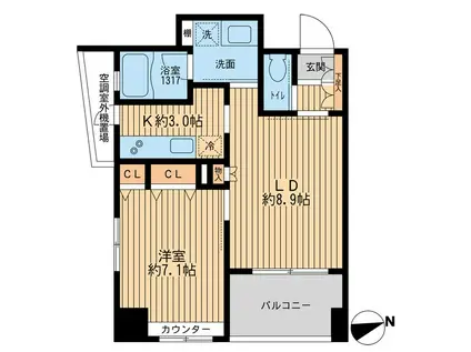 クリオ戸越銀座壱番館(1LDK/11階)の間取り写真