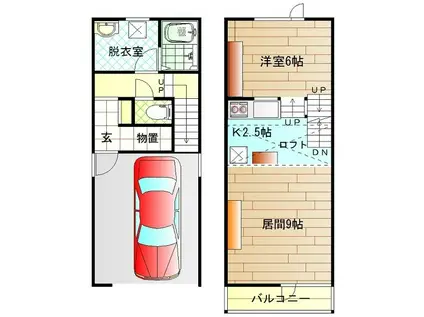 T.M.S A(1LDK/1階)の間取り写真