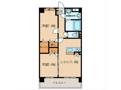 コンフォールシャトー(2LDK/5階)の間取り写真
