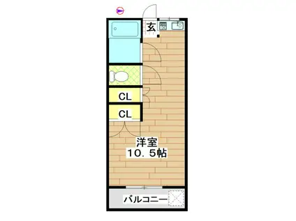 セイシェルハイムII(ワンルーム/1階)の間取り写真