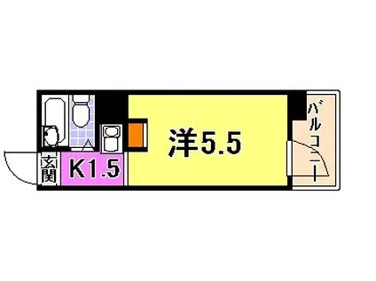 ネオダイキョー三宮(ワンルーム/8階)の間取り写真