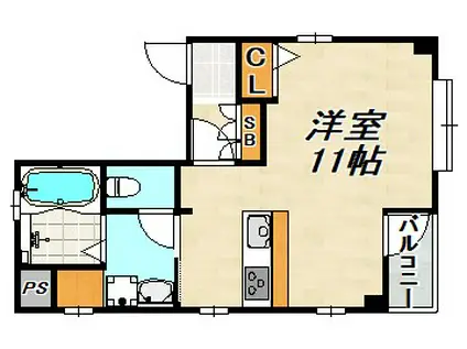 ユーワコート須磨(ワンルーム/3階)の間取り写真
