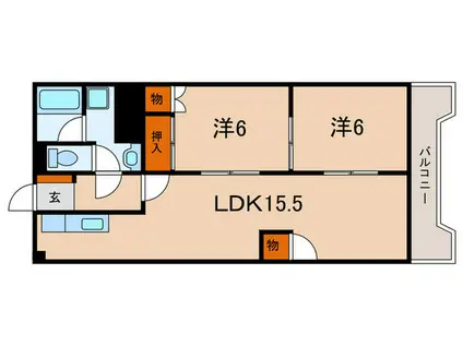 一明マンション(2LDK/1階)の間取り写真