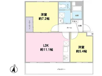 小川マンション(2LDK/2階)の間取り写真