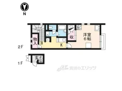 レオネクストフェリチタ 美崎(1K/2階)の間取り写真