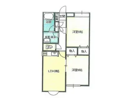 プレステージ東村山(2LDK/2階)の間取り写真