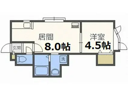 KAZU菊水(1LDK/2階)の間取り写真