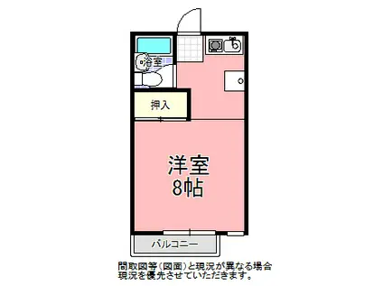 サンハイツ城南(ワンルーム/2階)の間取り写真