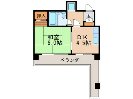 レジデンスアービジョン(1DK/3階)の間取り写真