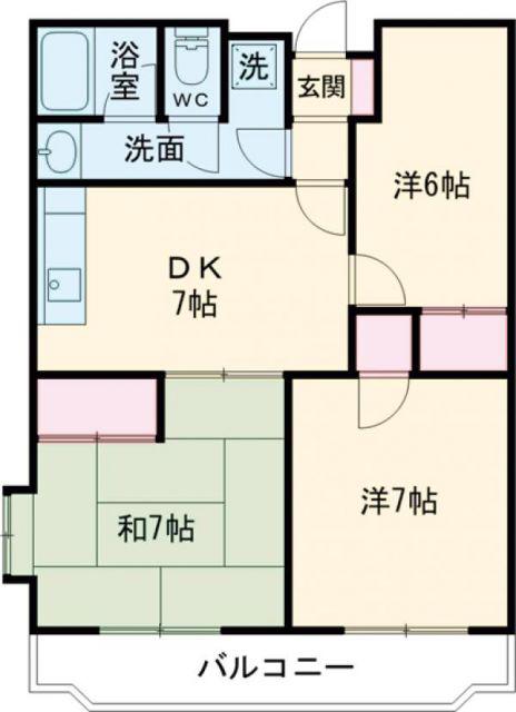 サンシャインヒル(3DK/3階)の間取り写真