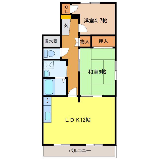 ノースベル(3DK/4階)の間取り写真