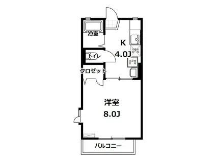 植野ハイツ C棟(1K/2階)の間取り写真