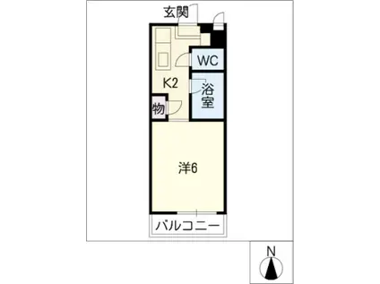 ラフォーレ駒方 B棟(ワンルーム/1階)の間取り写真